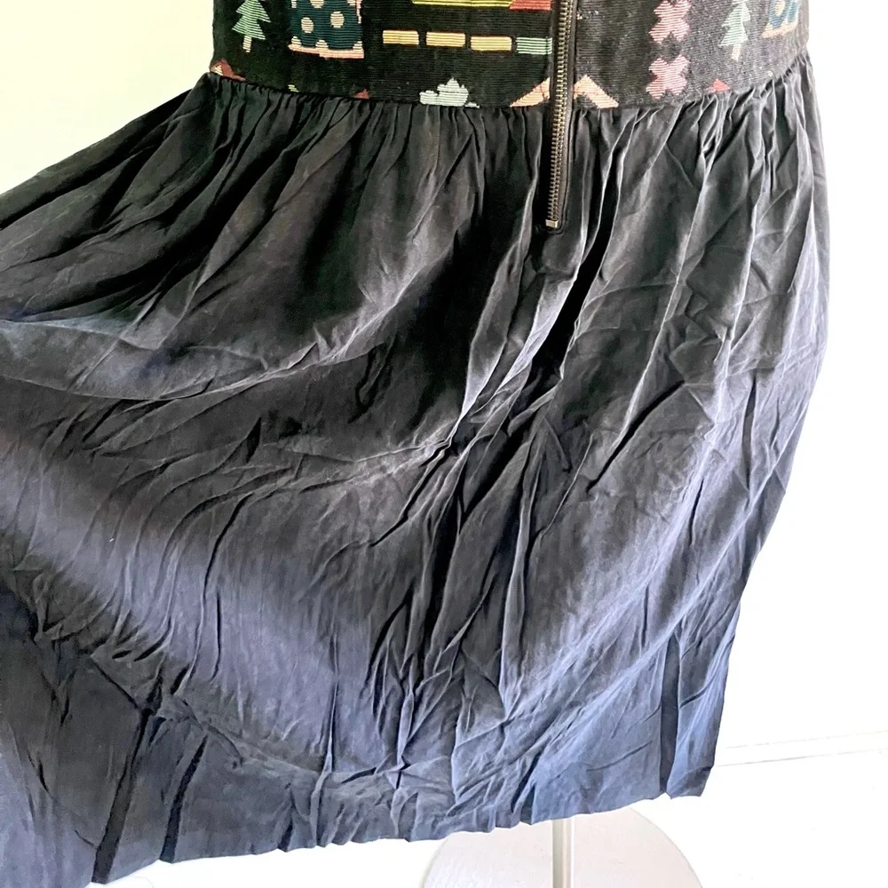 Vintage 80’s Twin Peaks brocade camping bib dress